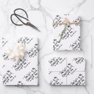 Bible Scripture Religious Text Quote Wrapping Paper Sheet
