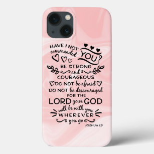 Bible Scripture Verse Joshua 1:19 Pink iPhone 13 Case