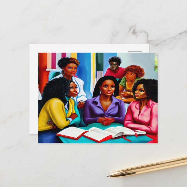 Bible Study Christian Art Postcard (Front/Back In Situ)