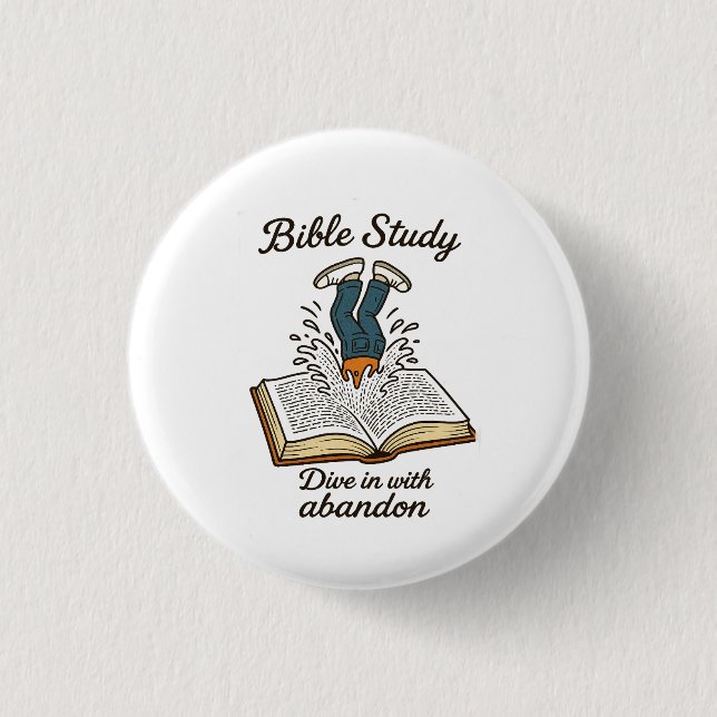 Bible study invitation 1 inch round button (Front)