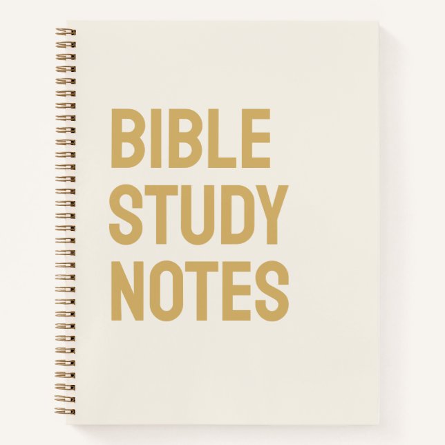 Bible Study Notes – Cream & Gold Spiral Notebook (Front)