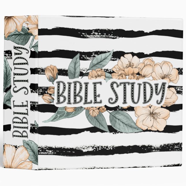 Bible Study Pink Ink Flower Binder (Front/Spine)