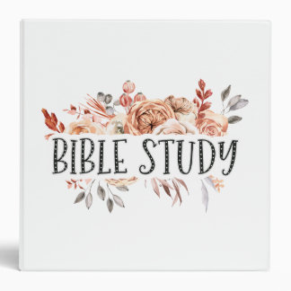 Bible Study soft  brown latte colour Flower Binder