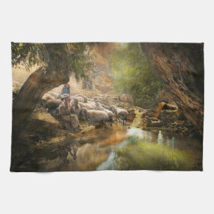Bible - The Lord is my shepherd - 1910 Kitchen Towel
