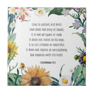 Bible verse, 1 Corinthians 13:4, Tile