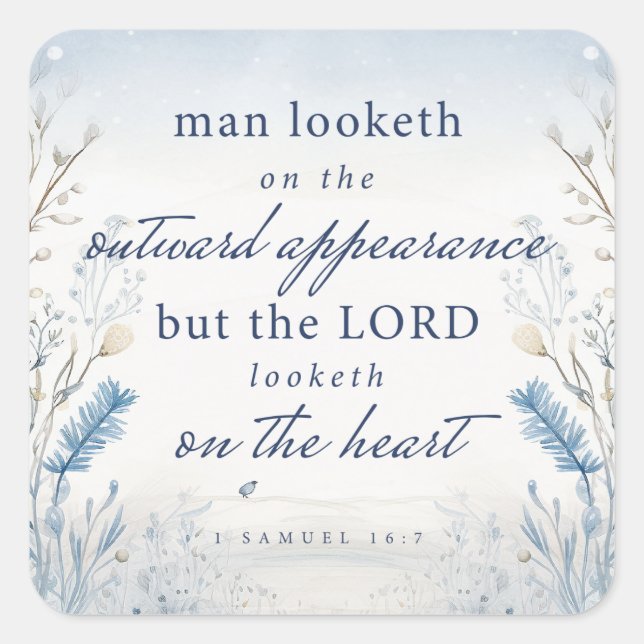 Bible Verse 1 Samuel 16:7 Sticker Aquarelle (Devant)