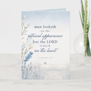Bible Verse 1 Samuel 16:7 Watercolour Folded Note Card