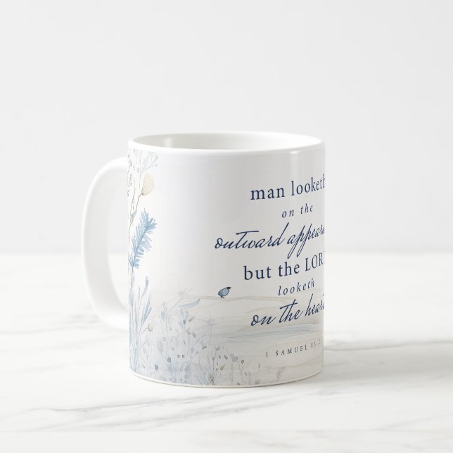 Bible Verse 1 Samuel 16:7 Watercolour Mug (Front Left)