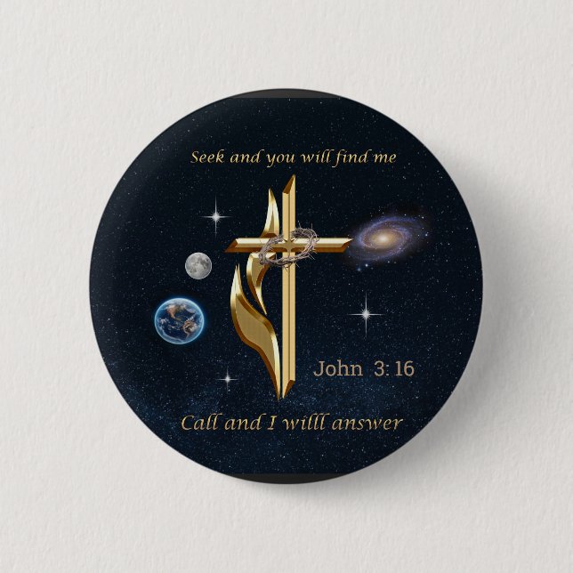 Bible verse 2 inch round button (Front)