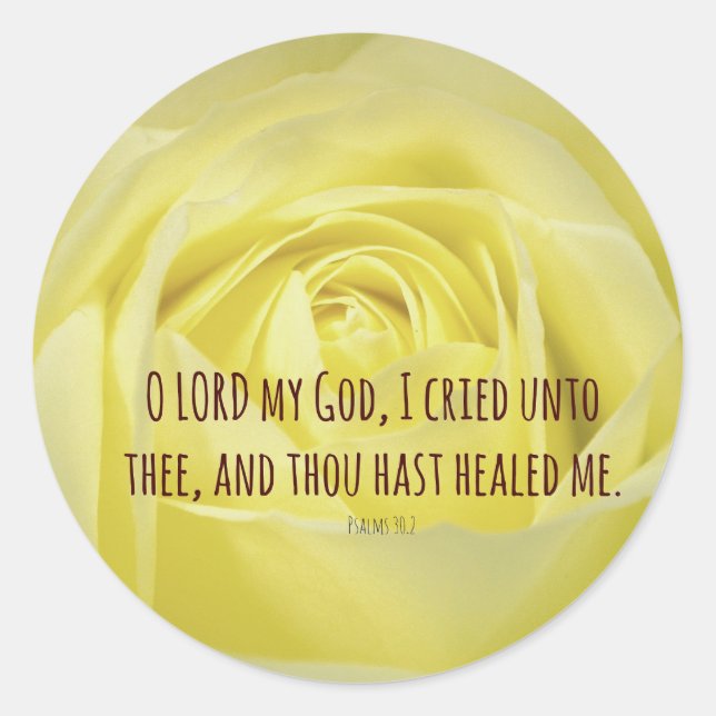 Bible Verse about Healing Classic Round Sticker (Front)
