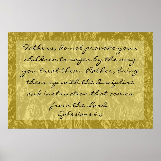bible verse about raising children Ephesians 6:4 Poster (Front)