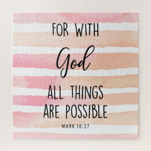 Bible Verse All things are possible with God Jigsaw Puzzle