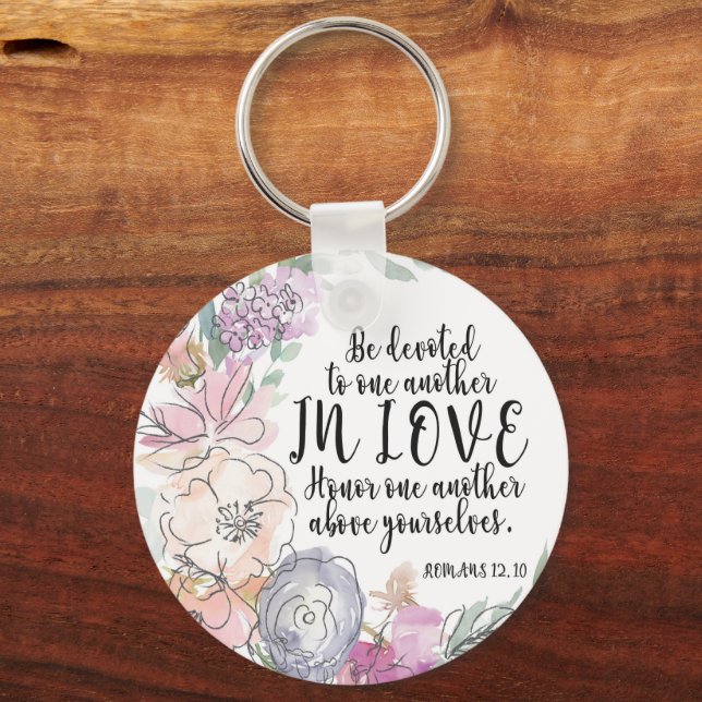 Bible Verse Aluminium Round Keychain (Front)