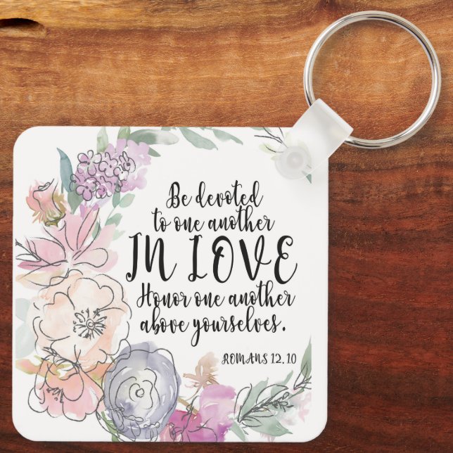 Bible Verse Aluminium Square Keychain (Back)