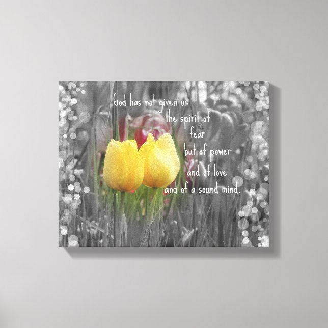 Bible Verse and Tulips Canvas Print (Front)
