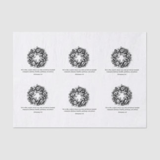 Bible verse and wreath tissue paper