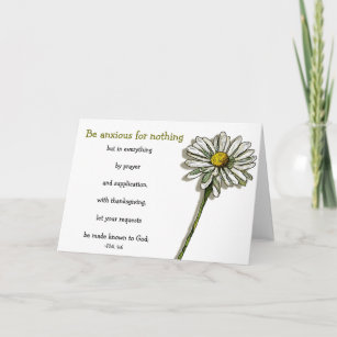 BIBLE VERSE, ANXIETY, COMFORT: Daisy, Flower Holiday Card