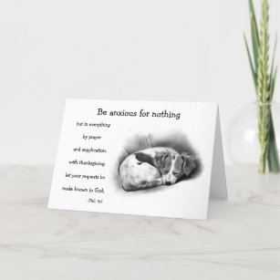 BIBLE VERSE, ANXIETY, COMFORT: PENCIL ART:puppy Holiday Card