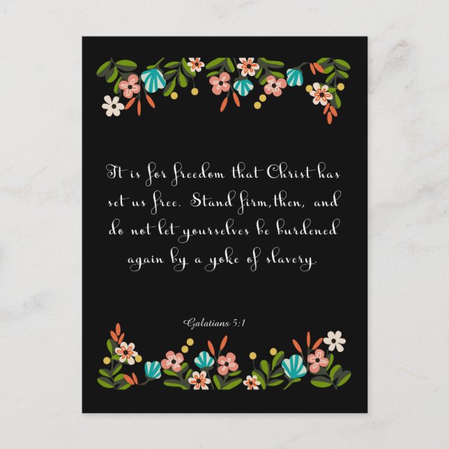 Bible Verse Art - Galatians 5:1 Postcard (Front)