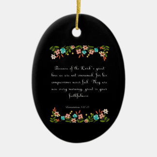 Bible Verse Art - Lamentation 3:22-23 Ceramic Ornament