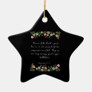 Bible Verse Art - Lamentation 3:22-23 Ceramic Ornament