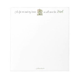 Bible Verse As For Me and My House Watercolor Notepad