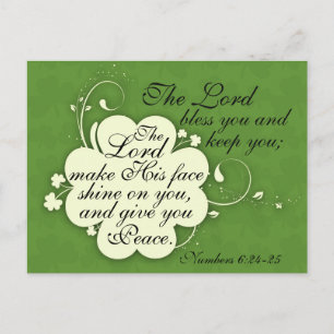 Bible Verse Blessing Irish Design Custom Postcard