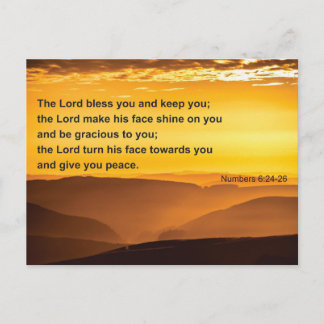 Bible verse - blessing: The Lord Bless You Postcard
