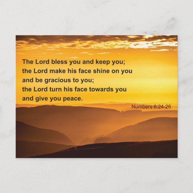 Bible verse - blessing: The Lord Bless You  Postcard (Front)