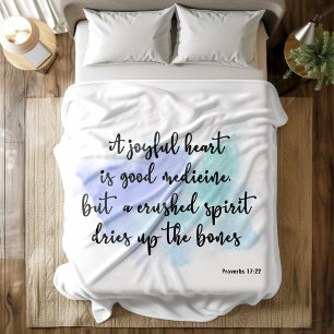 Bible verse Blue Brush Fleece Blanket