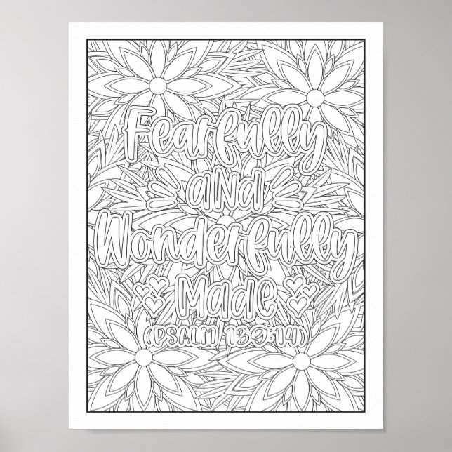 Bible Verse/Christian Adult Colouring Poster (Front)