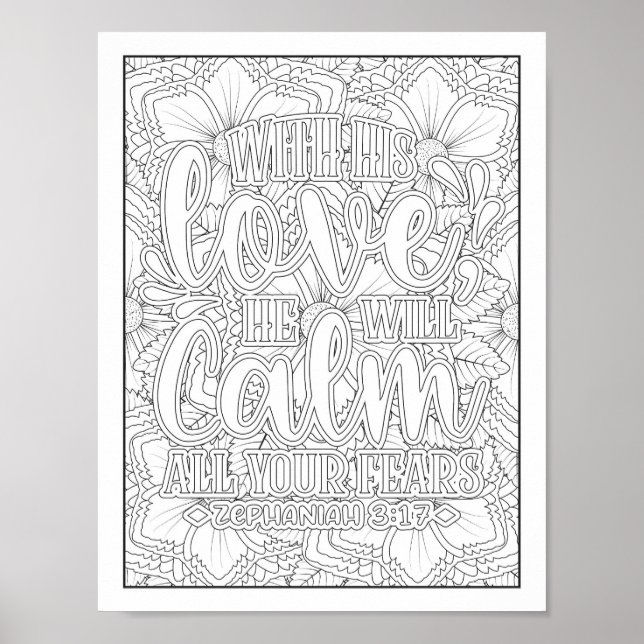 Bible Verse/Christian Adult Colouring Poster (Front)