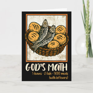 Bible Verse Christian Jesus Fishes &amp; Loaves Go Card