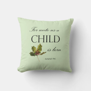 Bible Verse Christmas Throw Pillow
