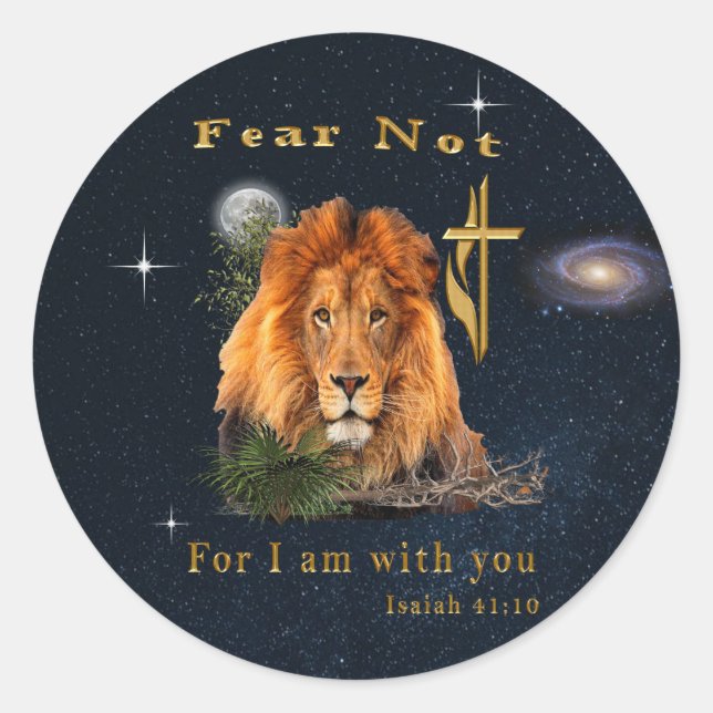 Bible verse classic round sticker (Front)