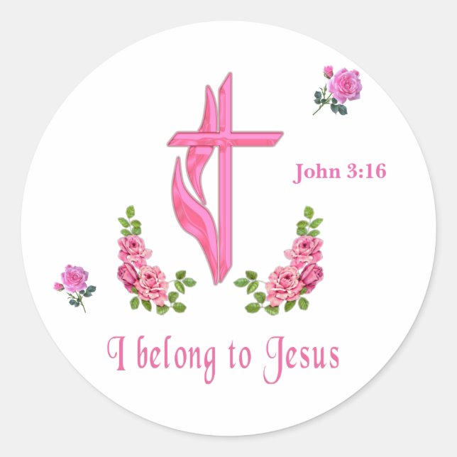 Bible Verse  Classic Round Sticker (Front)