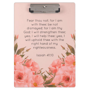 Bible Verse Clipboard Pink Floral Design