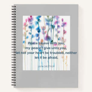 Bible verse comfort bright flowers in water-color notebook