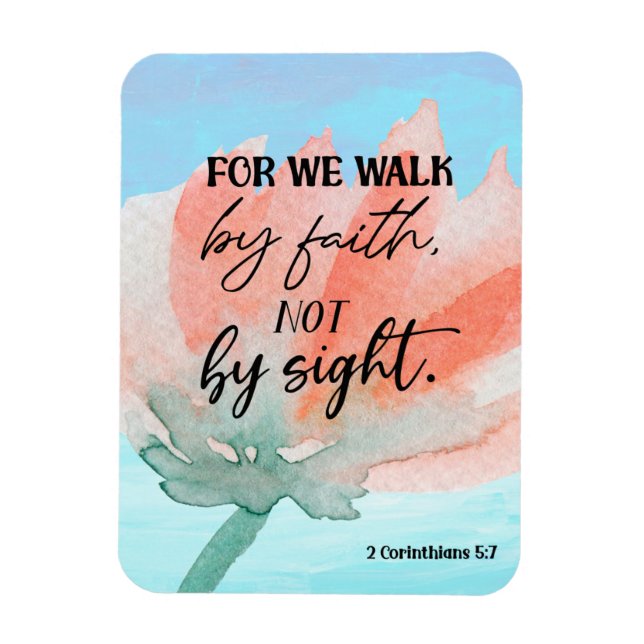 Bible verse Corinthians Floral scripture  Magnet (Vertical)