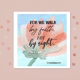 Bible verse Corinthians Floral Square Napkins