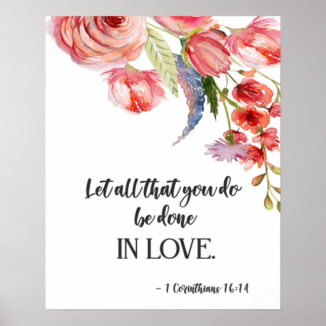 Bible verse Corinthians poster des écritures flora (Devant)