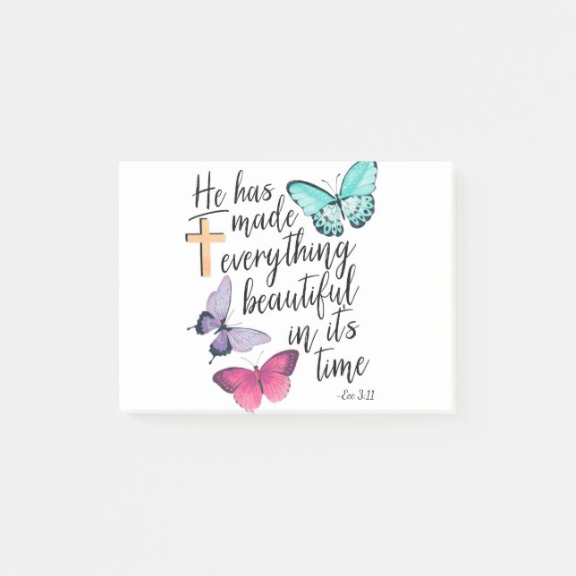 Bible Verse Cross Ecclesiastes Ecc Scripture Post-it Notes (Front)