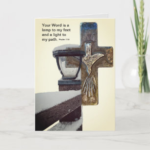 Bible Verse cross lamp Confirmation card (Matte)