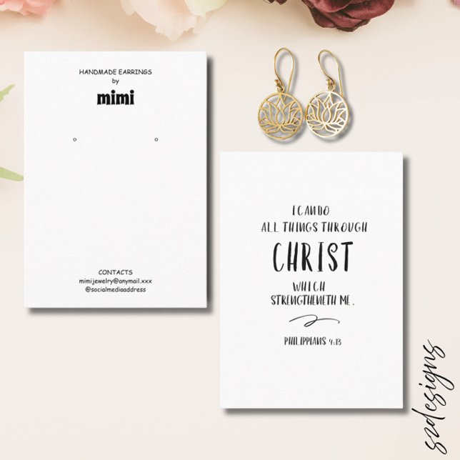 Bible Verse Earring Display  Business Card (Creator Uploaded)