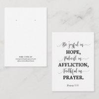 Bible Verse Earring Display Business Card
