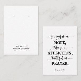 Bible Verse Earring Display Business Card