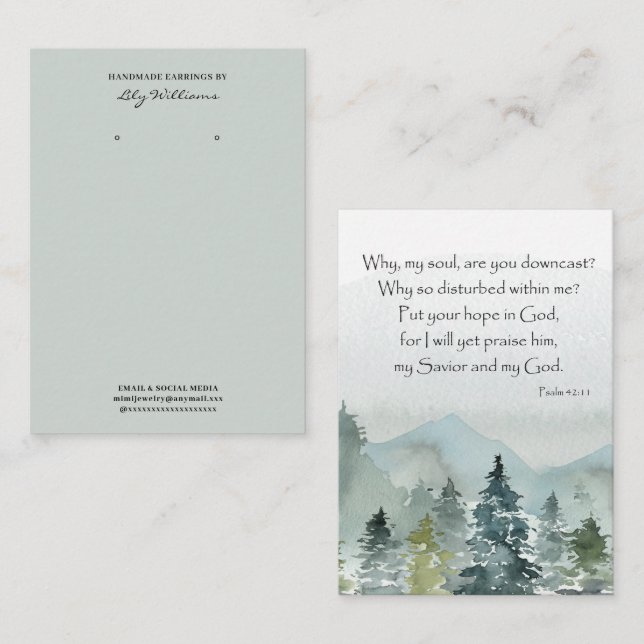 Bible Verse Earring Display Holder Card (Front/Back)