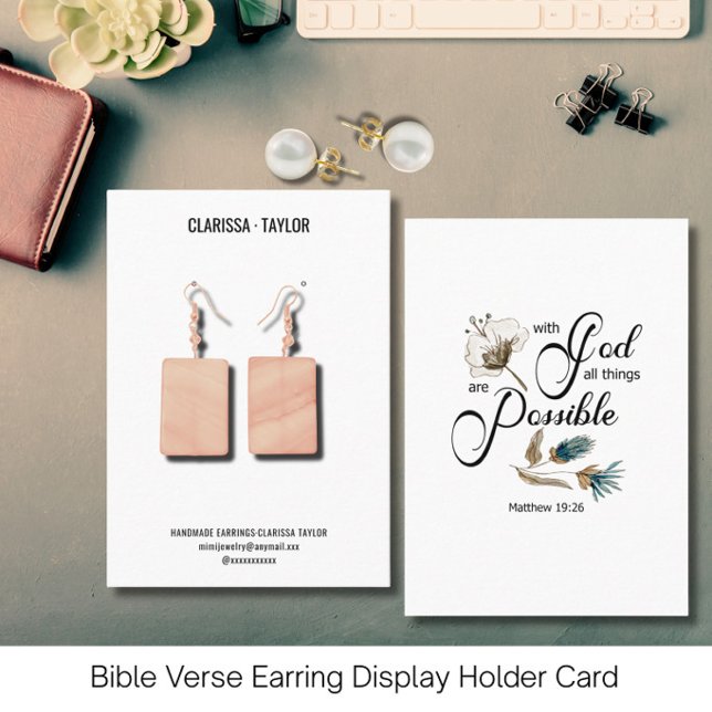 Bible Verse Earring Display Holder Card (Creator Uploaded)