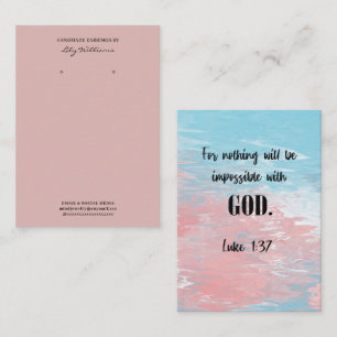 Bible Verse Earring Display Holder Card