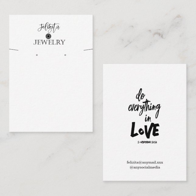 Bible Verse Earring Display Logo Business Card (Front/Back)